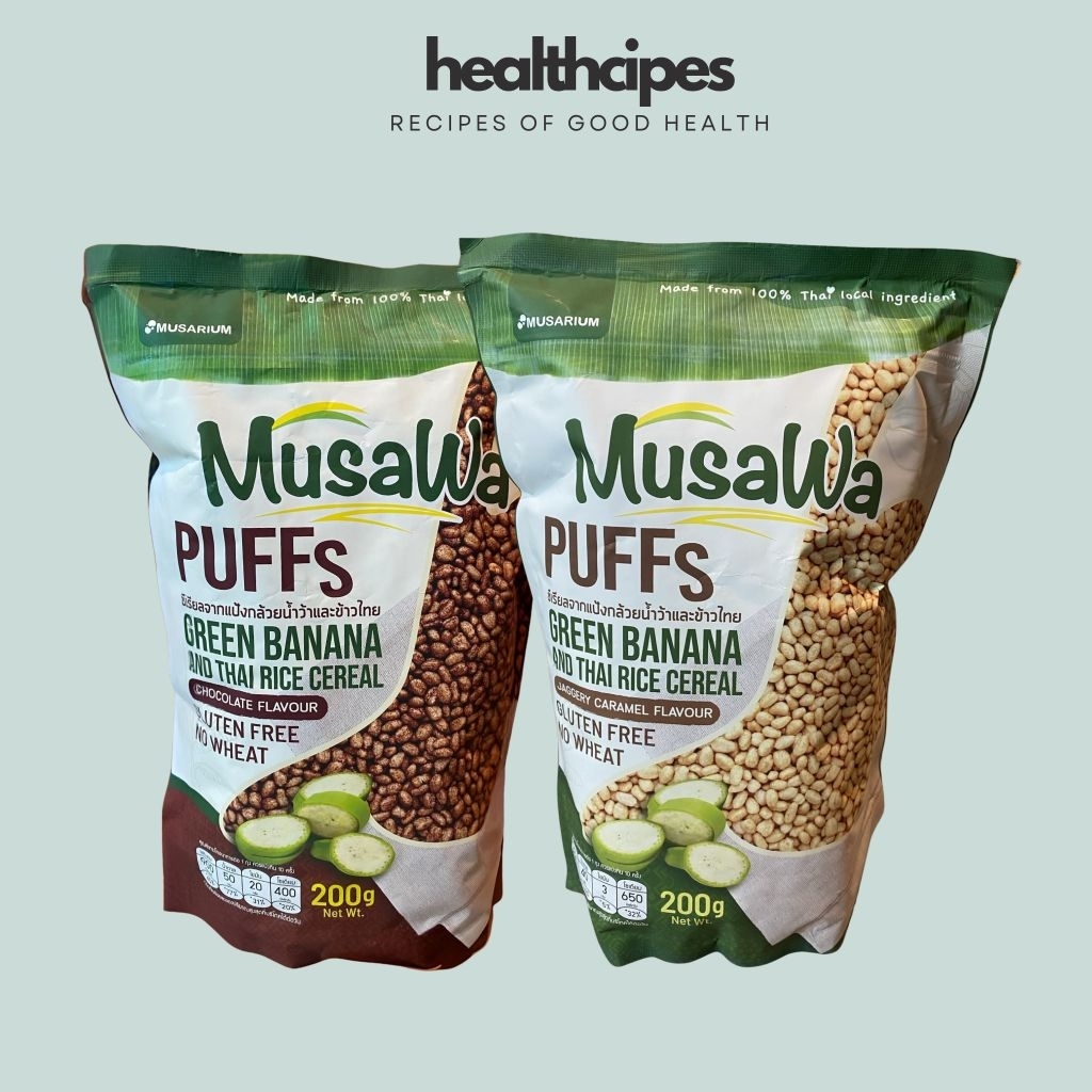 Musawa Puff ซีเรียลกล้วยน้ำว้าไร้กลูเตน ผสมข้าวไทย ฮาลาล กรอบอร่อย ไขมันต่ำ เหมาะควบคุมน้ำหนัก