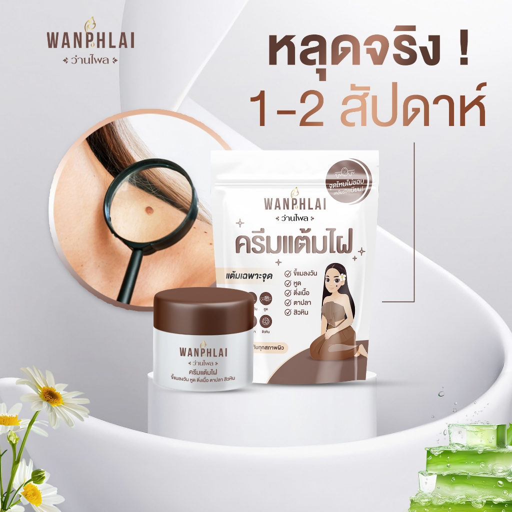 ครีมแต้มไฝ ว่านไพล ขี้แมลงวัน ติ่งเนื้อ หูด ตาปลา แก้ปัญหา สิวหิน ครีมกำจัดไฝว่านไพล ไฝ หูด จี้ไฝ แต้มไฝ ขนาด 5 กรัม