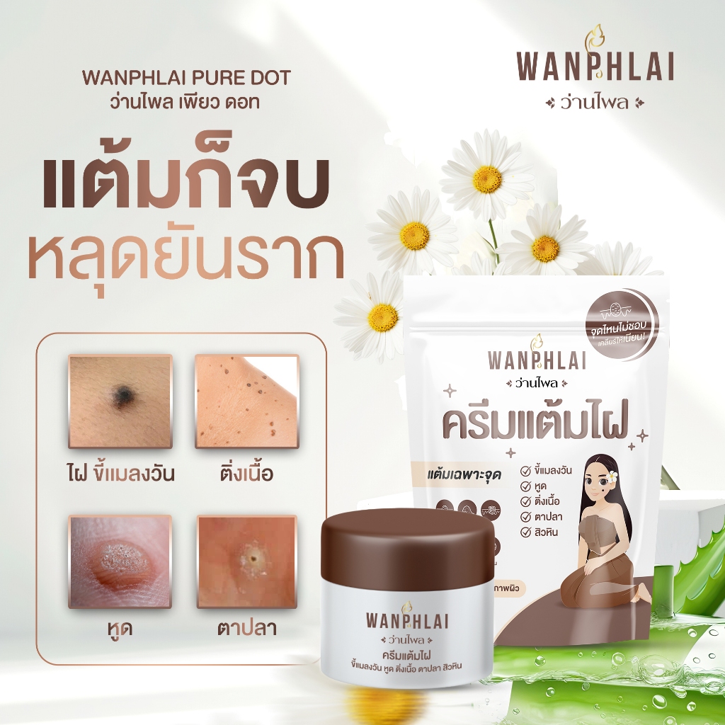 ครีมแต้มไฝ ว่านไพล ขี้แมลงวัน ติ่งเนื้อ หูด ตาปลา แก้ปัญหา สิวหิน ครีมกำจัดไฝว่านไพล ไฝ หูด จี้ไฝ แต้มไฝ ขนาด 5 กรัม