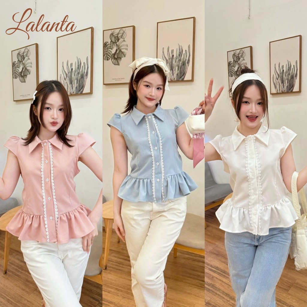 เสื้อเชิ้ต แต่งลูกไม้ #FF188