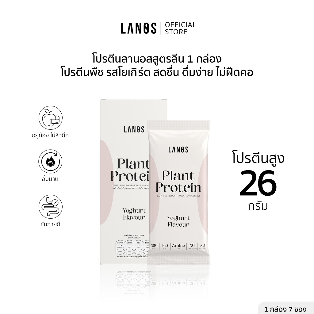 (1 กล่อง) Lanos Plant Protein Yogert Flavour  โปรตีนลานอส