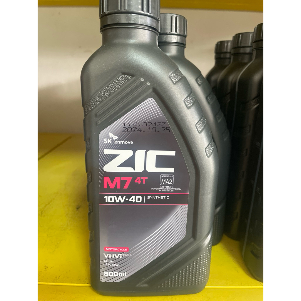 น้ำมันเครื่องมอเตอร์ไซค์ สังเคราะห์ Zic m7 10w40 ขนาด 0.8 ลิตร