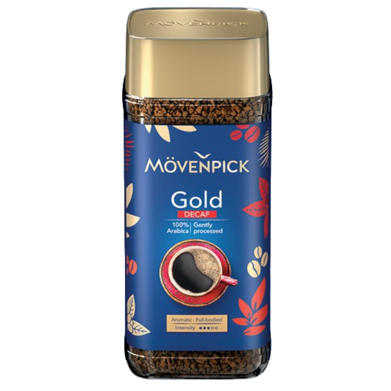 โมเว่นพิค โกลด์ ดีคาฟ กาแฟสำเร็จรูปไม่มีคาเฟอีน 100 กรัม – Instant Coffee GOLD Decaf 100g Movenpick brand
