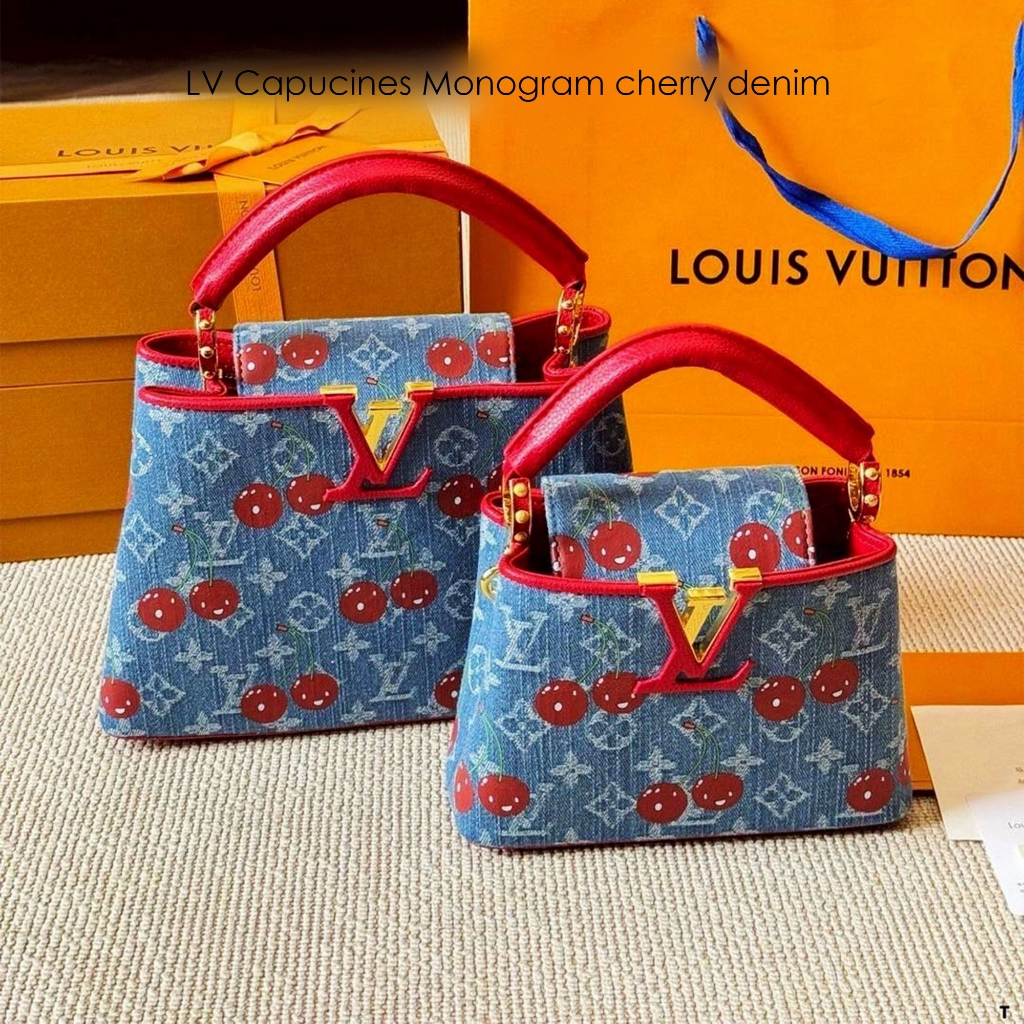 LV Capucines Monogram cherry denim [สินค้า Outlet]