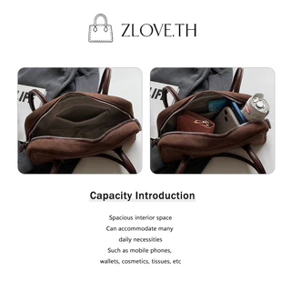 ZLOVE กระเป๋าสะพายเดี่ยว กระเป๋าหนังกลับ สไตล์ใหม่ ความจุขนาดใหญ่ วินเทจ แฟชั่น ถุงใต้วงแขน