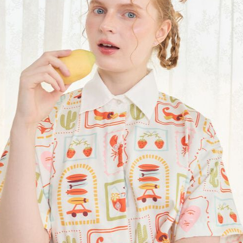 Hello Sunshine Set - ชุดเซต Shirt + Skort - Japan Lobster ชุดพิมพ์ลายเฉพาะแบรนด์