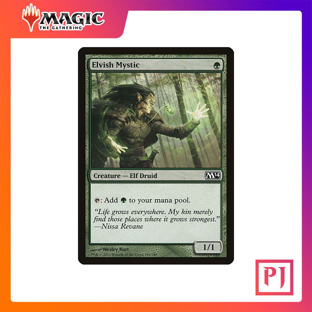 [MTG] Elvish Mystic [M14] [GREEN] [COMMON] [NORMAL] [ENG] (การ์ดเมจิค / Magic the Gathering)