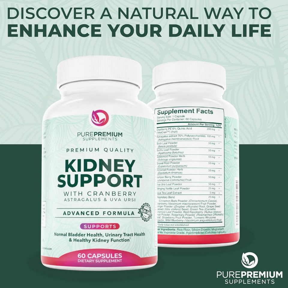 60 แคปซูล อาหารเสริมบำรุงไต เพื่อคุณภาพไตที่ดี Kidney Cleanse + Kidney Support  by PurePremium Supplements - รูปที่ 2