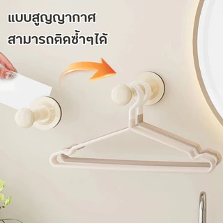 Novvia ที่เก็บไม้แขวน ที่จัดระเบียบไม้แขวนเสื้อ แบบสูญญากาศ ติดซ้ำได้ ไม่ต้องเจาะผนัง ติดตั้งง่าย จัดระเบียบไม้แขวนเสื้อ
