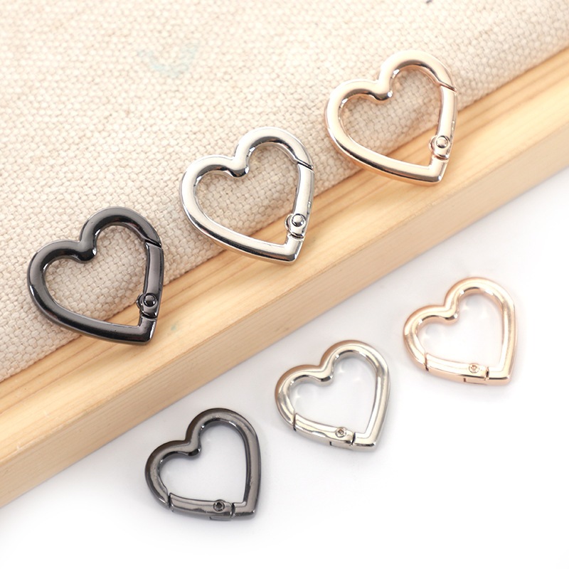 ห่วง หัวใจ ห่วงสปริงล็อค สีเงิน ทอง 25mm ของตกแต่งชิ้นงาน ทำพวงกุญแจ DIY