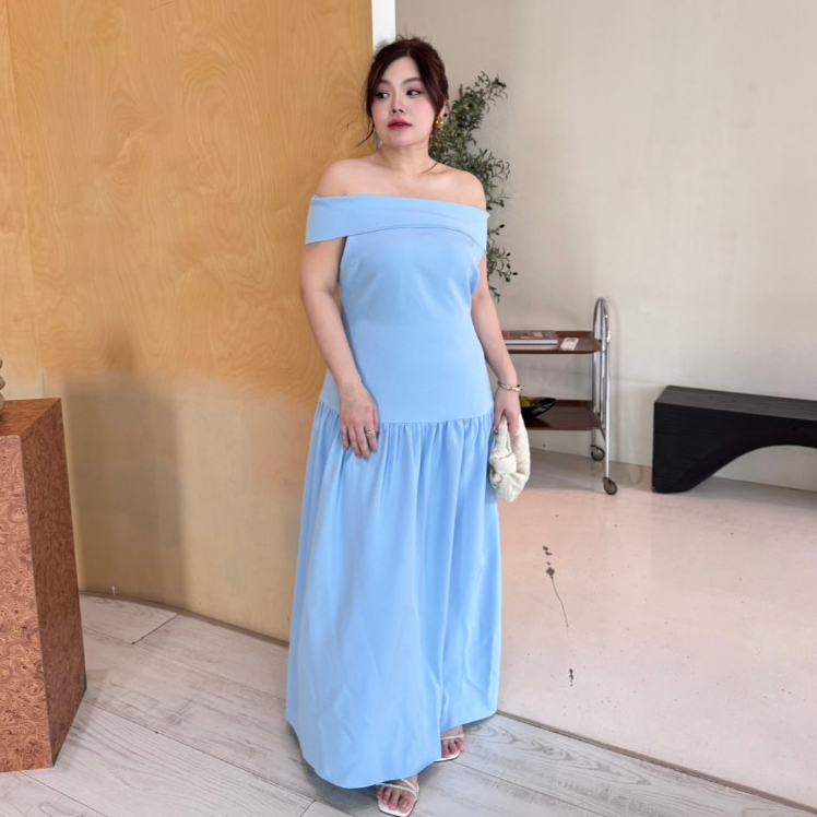 Missright - Anna Dress (รอของ 1-2 วัน) เดรสปาดไหล่ เพื่อนเจ้าสาว <มีบริการตัดตามขนาดไซต์/เลือกสี>