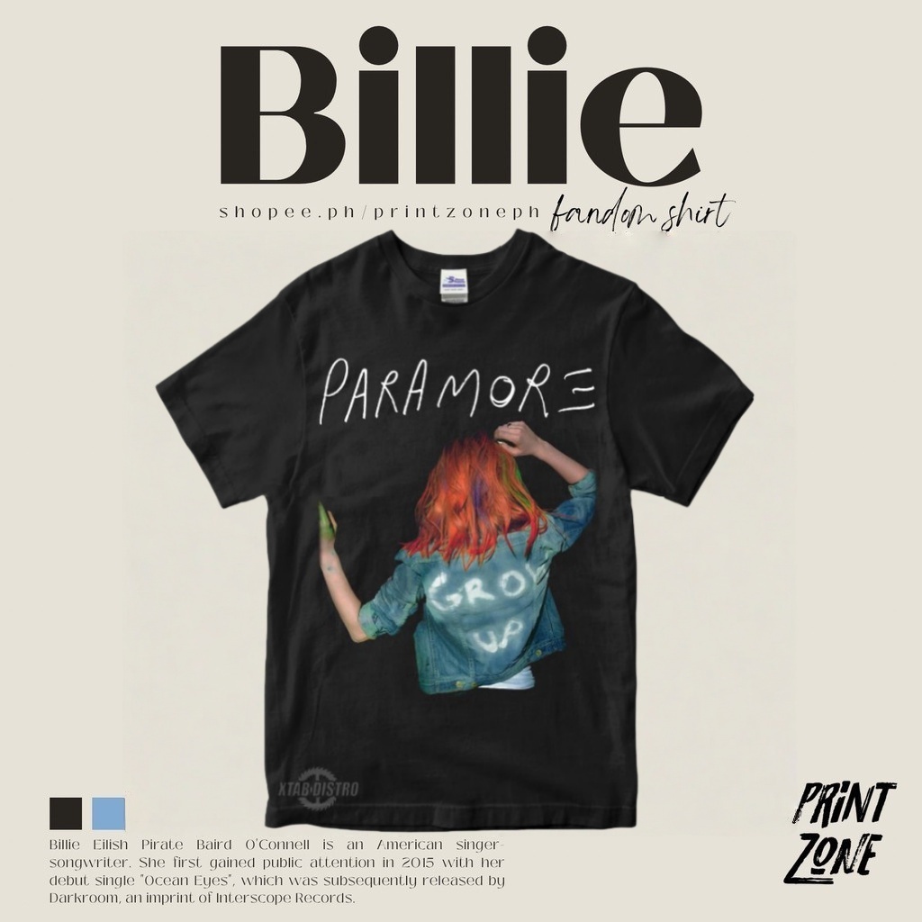 PARAMORE เติบโตขึ้นเสื้อยืดพรีเมี่ยม Paramore ถอดรหัสเสื้อยืด Rock pop avril lavine band เสื้อยืด