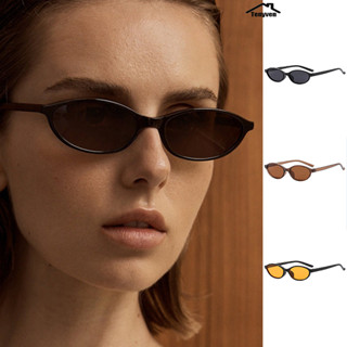 แว่นตากันแดดกรอบวงรีวินเทจขนาดเล็กInsสไตล์เกาหลีแฟชั่นป้องกั…