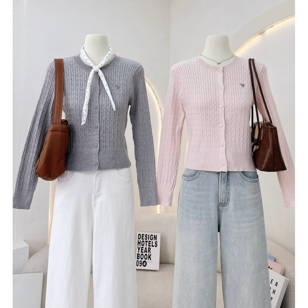 WA YA เสื้อคาร์ดิแกนแขนยาว