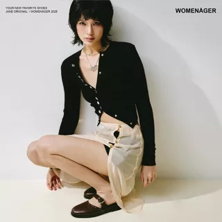 womenager - Jane Original สี Plum with metal studs รองเท้าแตะคัทชูเปิดส้น สวมใส่ง่าย