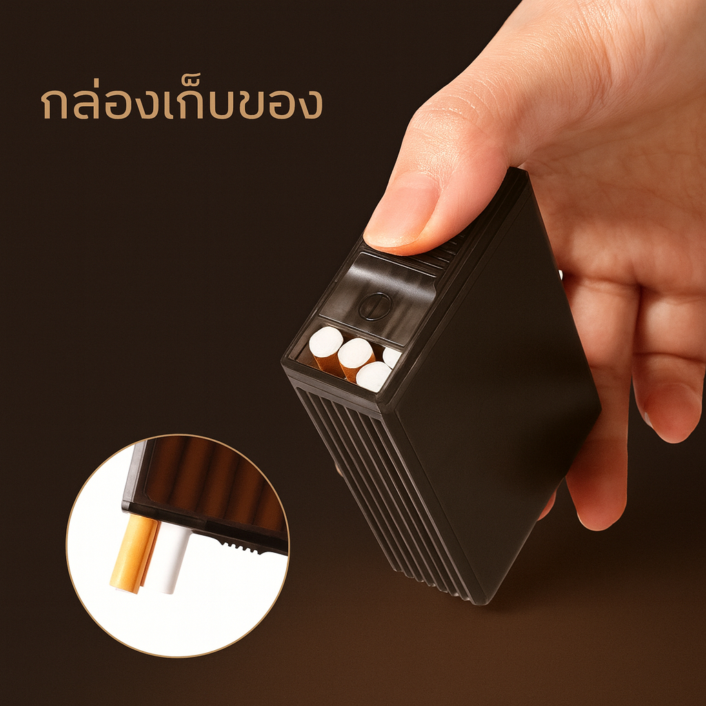 กล่องเหล็กเก็บของพกพาขนาดเล็ก สีดำ ใส่ได้ 20 ตัว พร้อมที่ล็อค