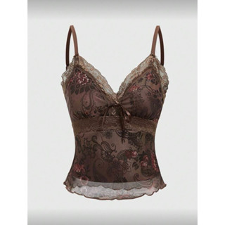 🇹🇭พร้อมส่ง•สายเดี่ยววินเทจ  ย้อนยุค (สีน้ำตาล)