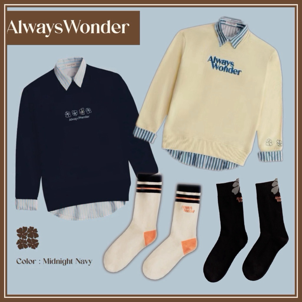 AlwaysWonder Cozy | Sweater ivory sky & Navy #linglingkwong