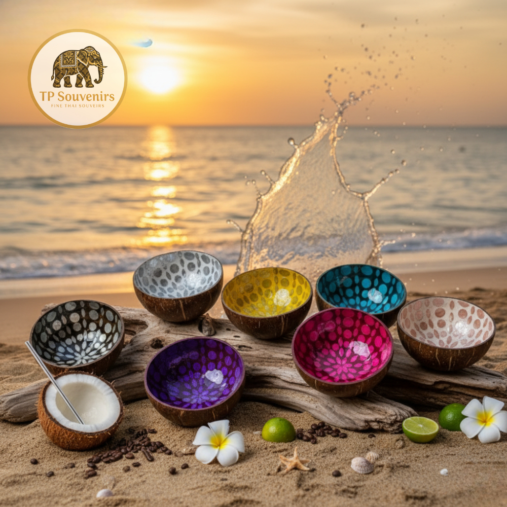 กะลา Coconut Bowl หอยมุกขาว ราคา ถูกที่สุด ดีลบีเคเค แกลเลอรีภาพที่ 8