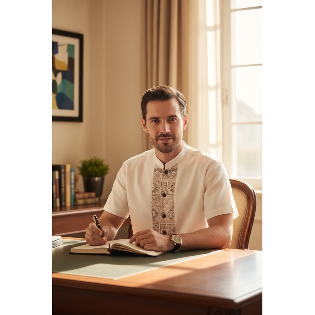 เสื้อผ้าฝ้าย-คอจีนแขนสั้น-สีขาว - รูปที่ 5