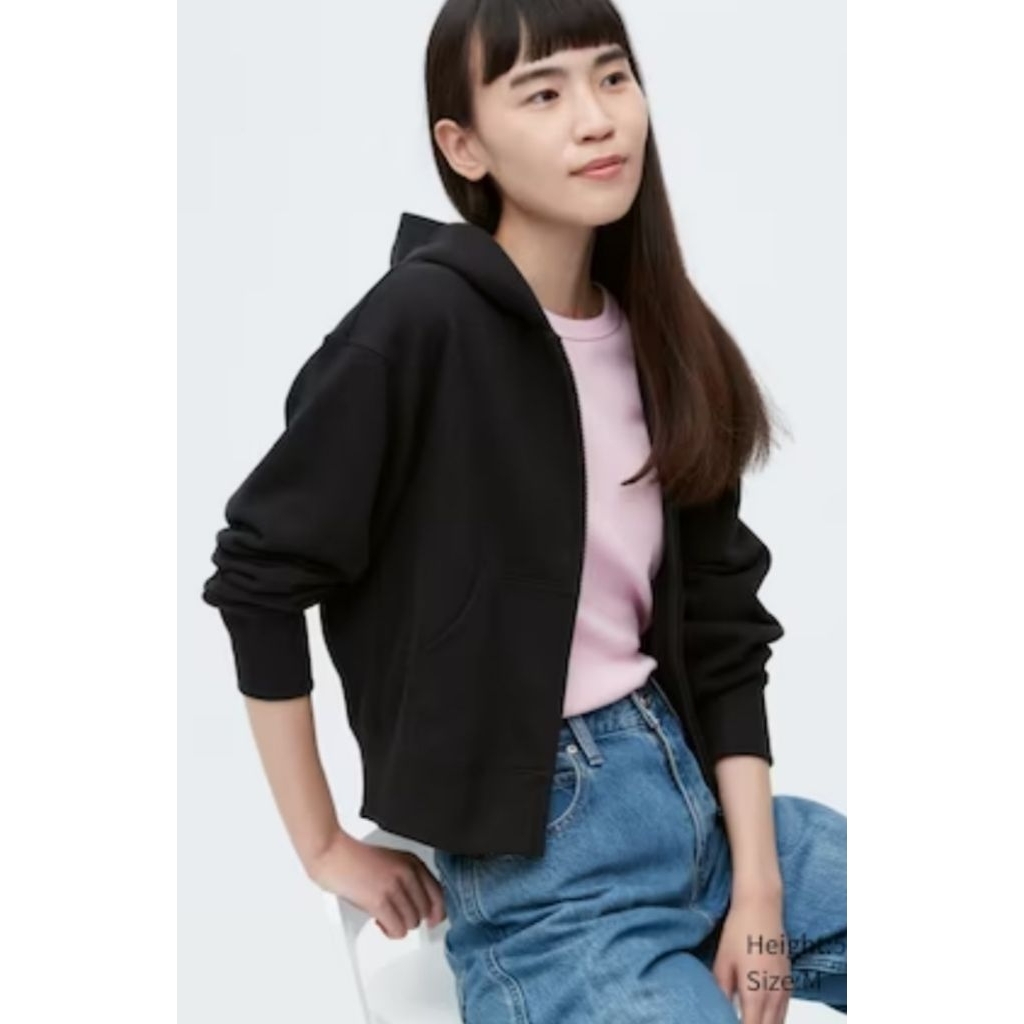 ♨️ผู้หญิง เสื้อฮู้ด ผ้าสเวตแขนยาว มีซิป🌟UNIQLO แท้ มือ1
