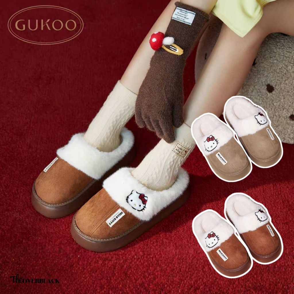 [ของแท้] Hello Kitty x Gukoo รองเท้าแตะ คิตตี้ ขนนุ่ม พื้นนุ่ม ใส่สบาย