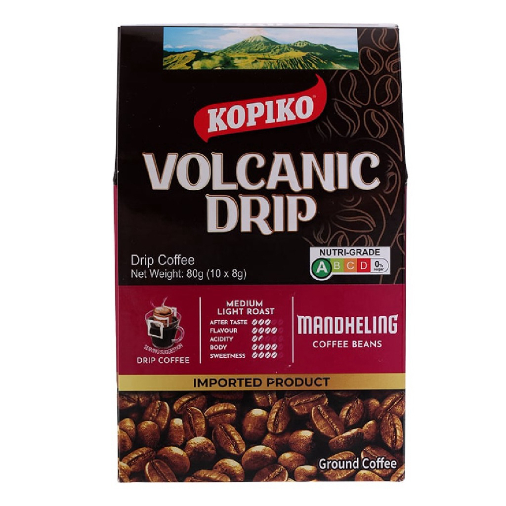 Kopiko Volcanic Mandheling Drip Coffee/Toraja Drip/Java Drip 80g. โกปิโก้ กาแฟแท้คั่วบด โวคานิค ดริป