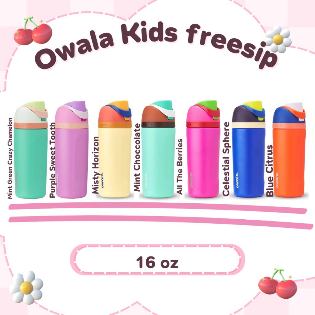(พร้อมส่ง ของแท้นำเข้า🇺🇸)Owala  16oz Kids' Freesip ขวดน้ำเก็บความเย็น 16 ออนซ์