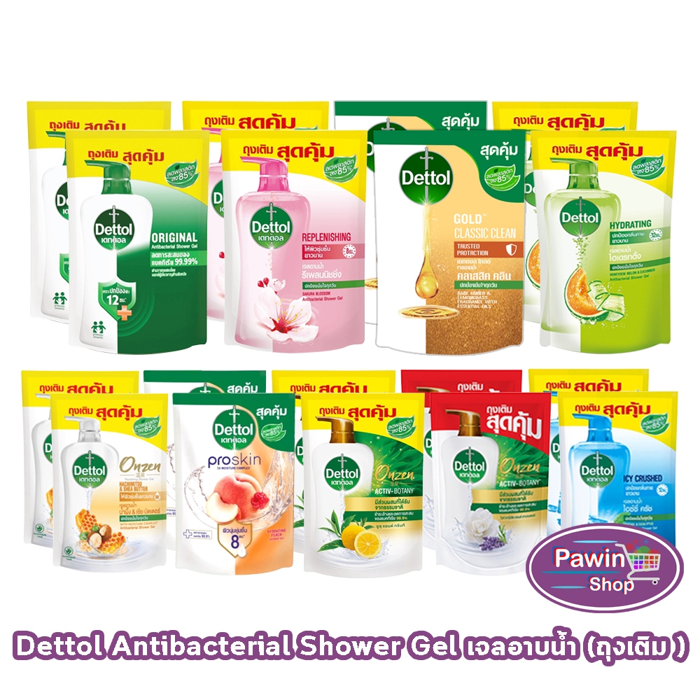 Dettol Gold Onzen เดทตอล โกลด์ เจลอาบน้ำ 370/400 มล. [2 ถุง] KK 6XXX ครีมอาบน้ำ สบู่เหลวอาบน้ำ แอนตี้แบคทีเรีย