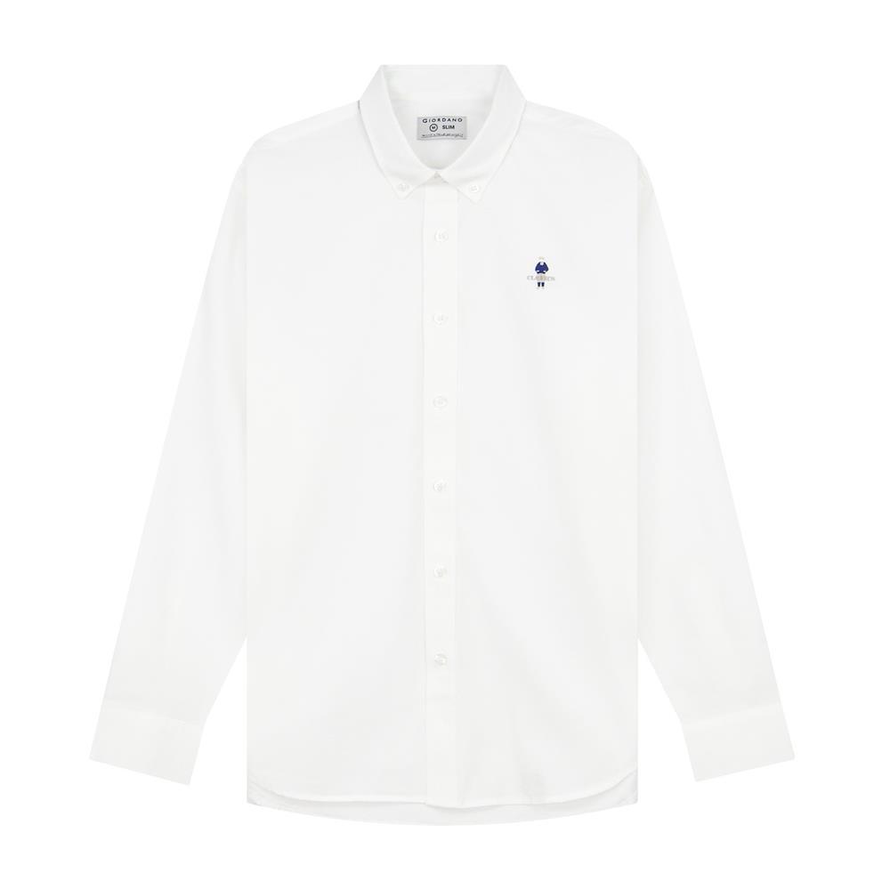 GIORDANO เสื้อเชิ้ตผู้ชาย Men's Slim Oxford Shirts 01045043
