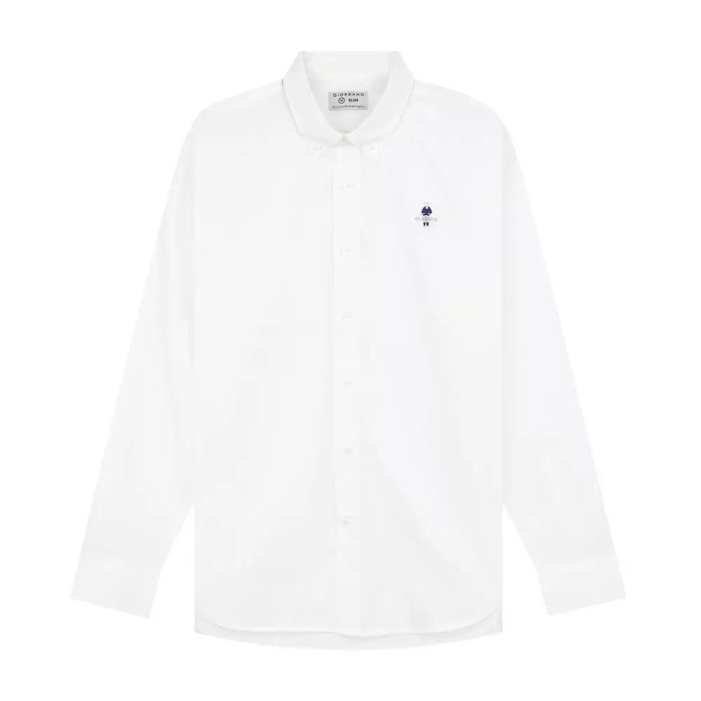 GIORDANO เสื้อเชิ้ตผู้ชาย Men's Slim Oxford Shirts 01045043