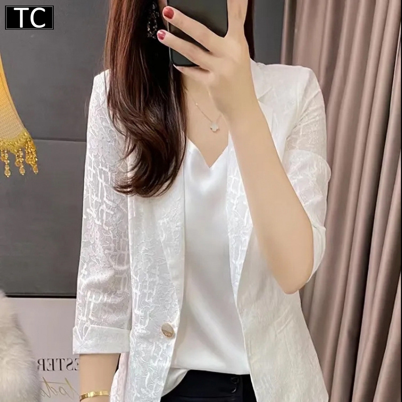 TC เสื้อสูทแขนยาว เสื้อสูททำงาน Blazer เป็นทางการ แจ็คเก็ตคลุมไหล่ สำหรับผู้หญิง รุ่น2843