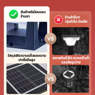 Ofeel 1500W โคมไฟหัวเสาโซล่าเซลล์ 5000 mAh เปิดได้ 3 แสง สว่างค้าง Outdoor garden light กันน้ำ IP65 เปิดปิดอัตโนมัติ