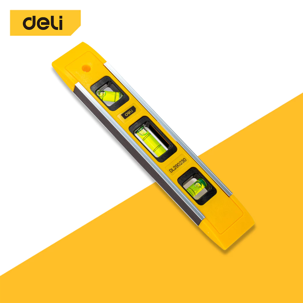 Deli วัดระดับน้ำ ระดับน้ำอลูมิเนียม ระดับน้ำ ขนาด 30/40/50/60/80/100 ซม. ใช้ง่าย จับถนัดมือ ไม้วัดระดับน้ำ Spirit Level
