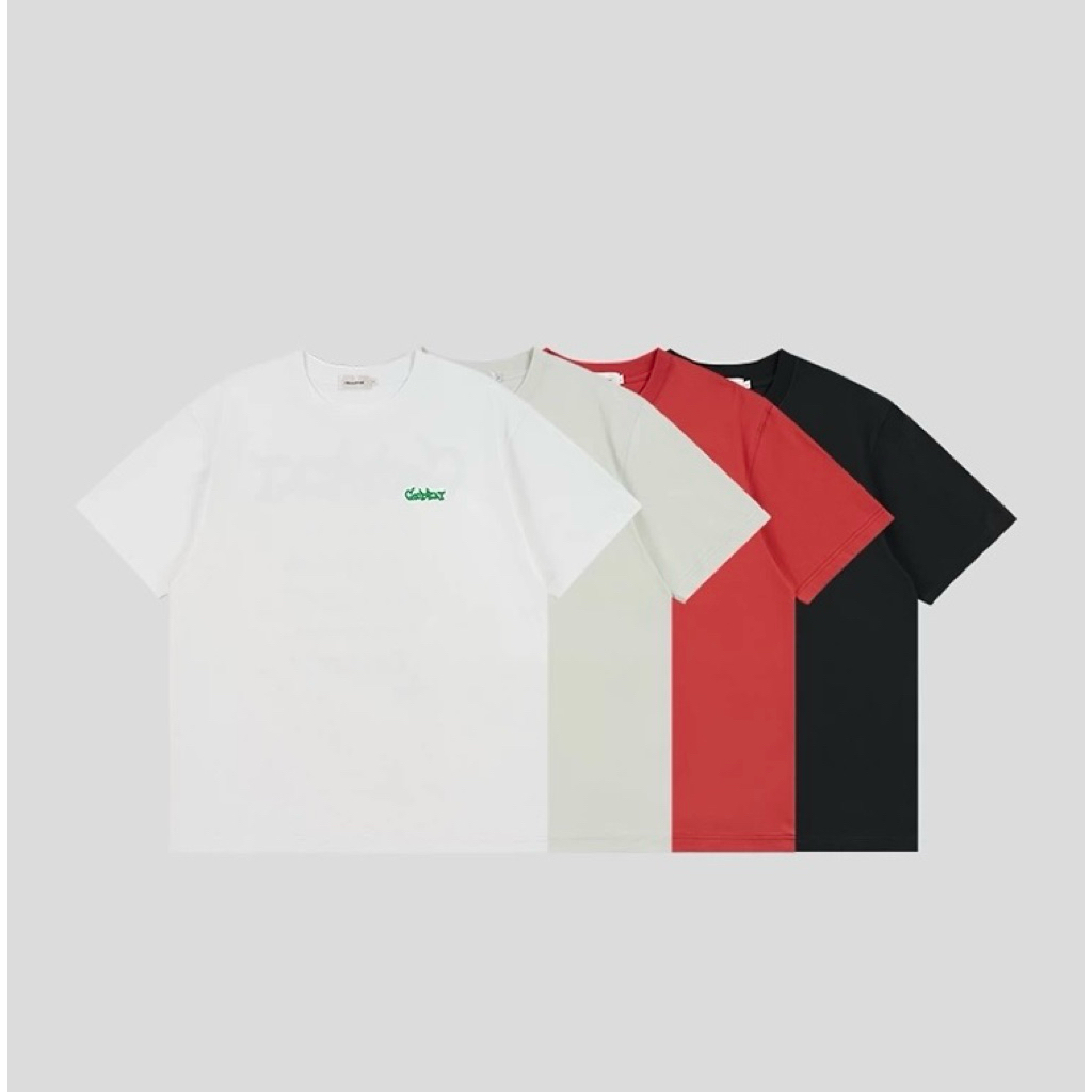 GOODBAI เสื้อยืดแขนสั้นทรงโอเวอร์ไซซ์ คอกลม ลายกราฟฟิตีโลโก้ตัวใหญ่สไตล์เมือง 🎨👕