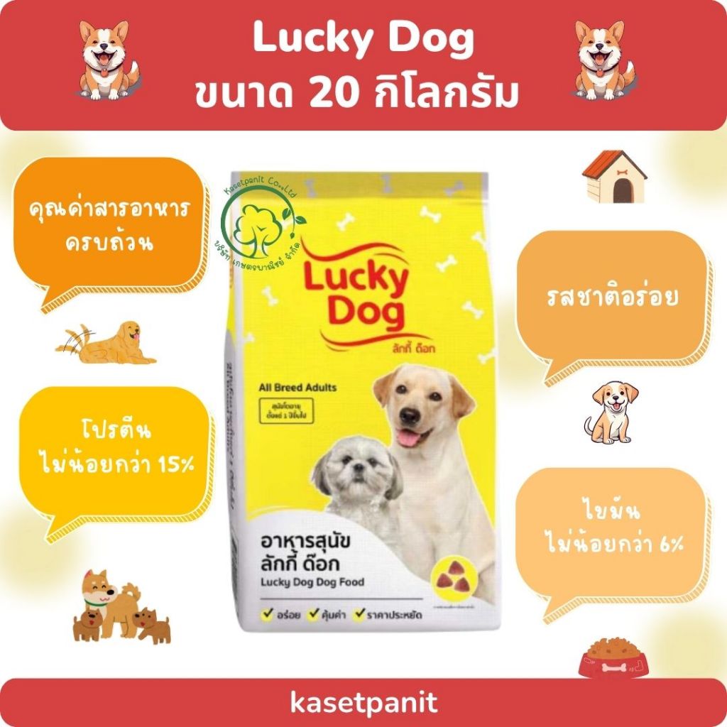 Lucky Dog ลักกี้ ด๊อก สุนัขโต (20 kg)