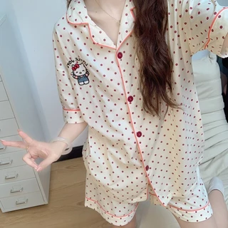 (พร้อมส่งจากไทย) ชุดนอนแขนสั้น ขาสั้น เลือกลายได้ ลายน่ารัก คอตตอน ใส่สบาย ชุดนอน