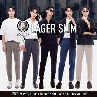 APOLLO กางเกงสแลค ทำงาน ขากระบอกเล็ก ทรงสวย 5 สี [ รุ่น LAGER SLIM ]