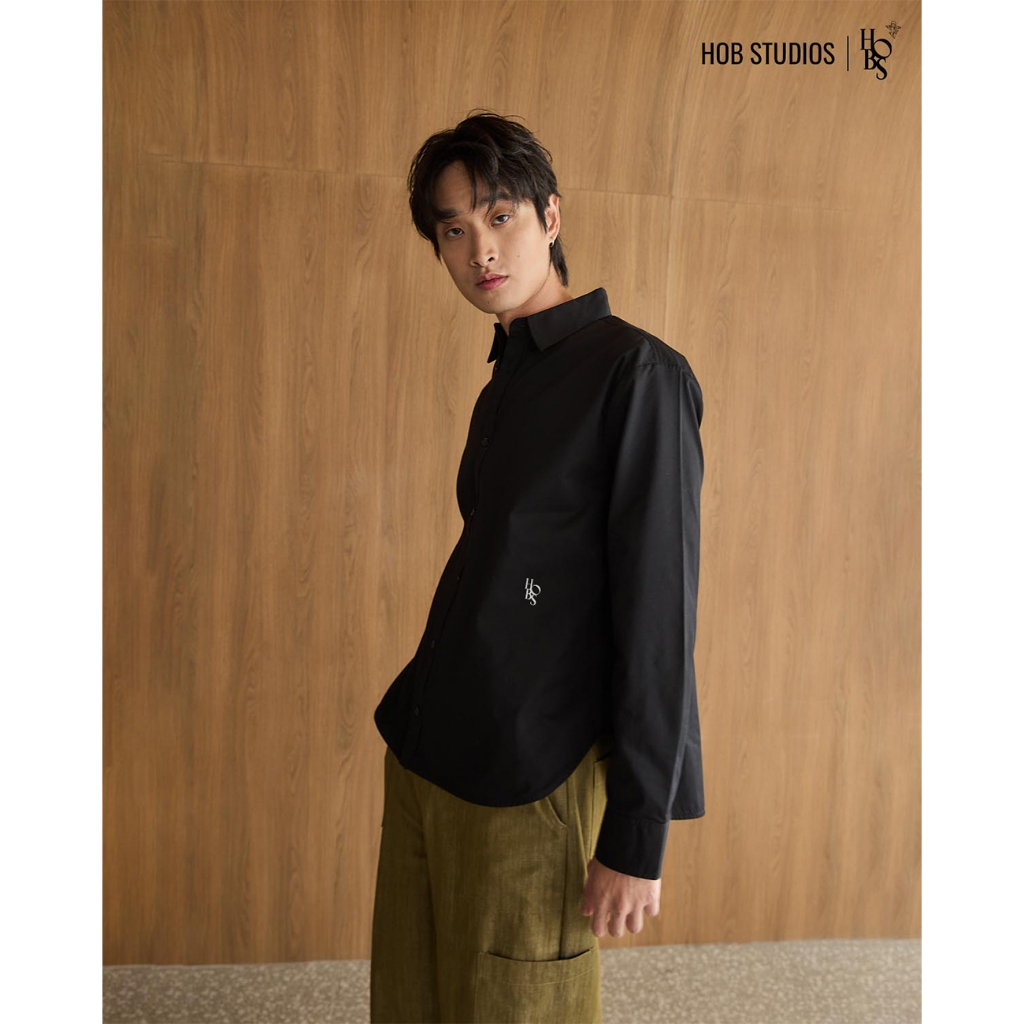 🔥ทักแชทรับโค้ดลดเพิ่ม Curve Plain Oversized Fit Shirt Hob Studios