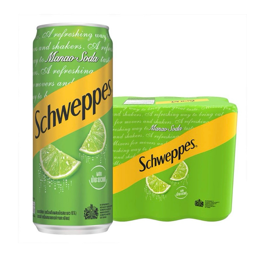 ชเวปส์มะนาวโซดาแพ็ค6(มีส่งด่วน)330มิลลิลิตรSchweppes ราคาถูก Shopee Lazada