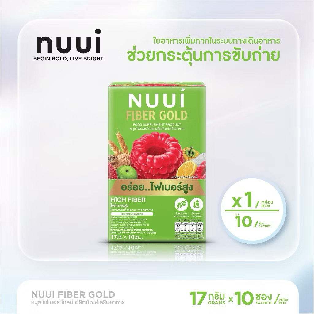 ไฟเบอร์  NUUI CTP Platinum Fiberry Detox (10 ซอง/ก) 1  กล่อง