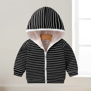 Babyonline(Y363)2I2-3 (ส่งด่วน1วัน)เสื้อแขนยาวกันหนาวมีฮู้ดสำหรับเด็กผู้ชายและผู้หญิงแบบกระดุมหน้า ด้านในบุขนนิ่ม