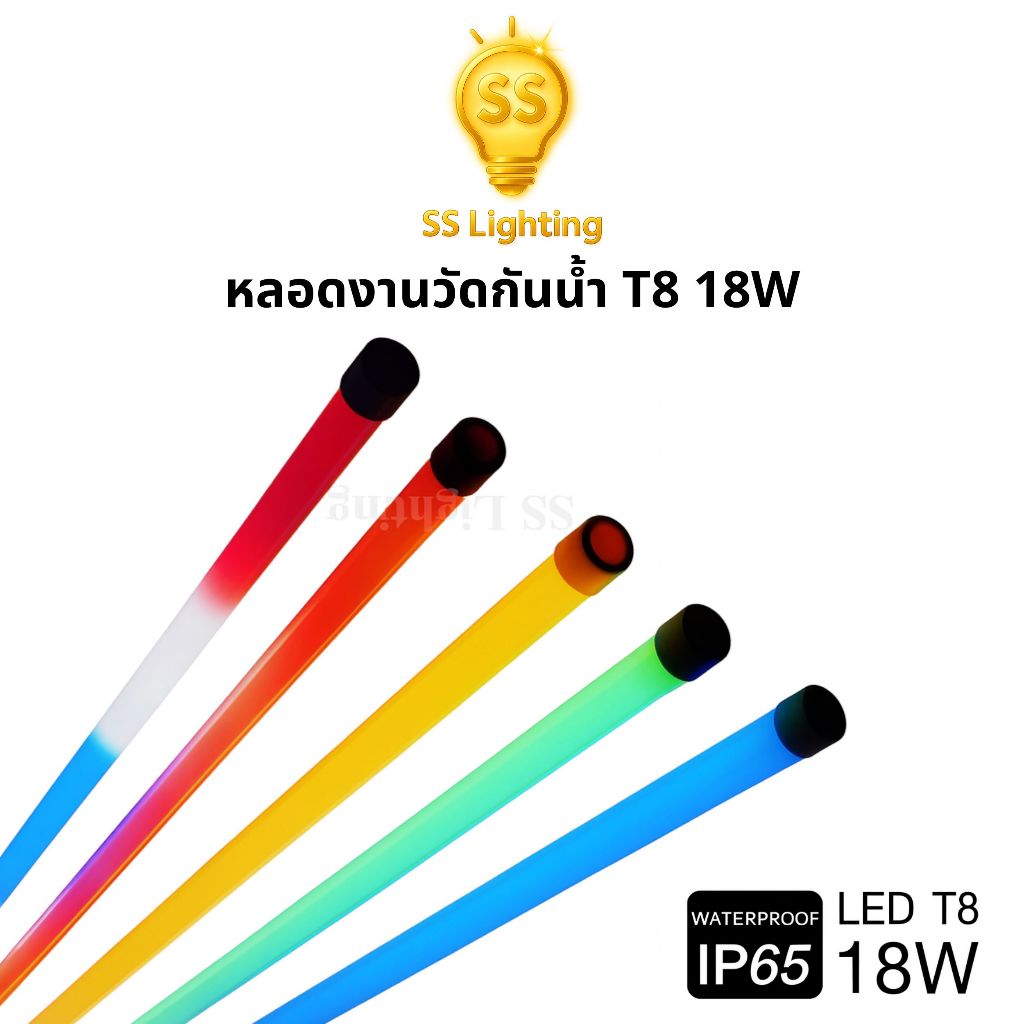 SS Lighting หลอดไฟ LED นีออนสี ขั้วกันน้ำ ไฟวัด หลอดสี ไฟตกแต่ง (T8) 60cm/120cm หลอดไฟตกแต่งเทศกาล