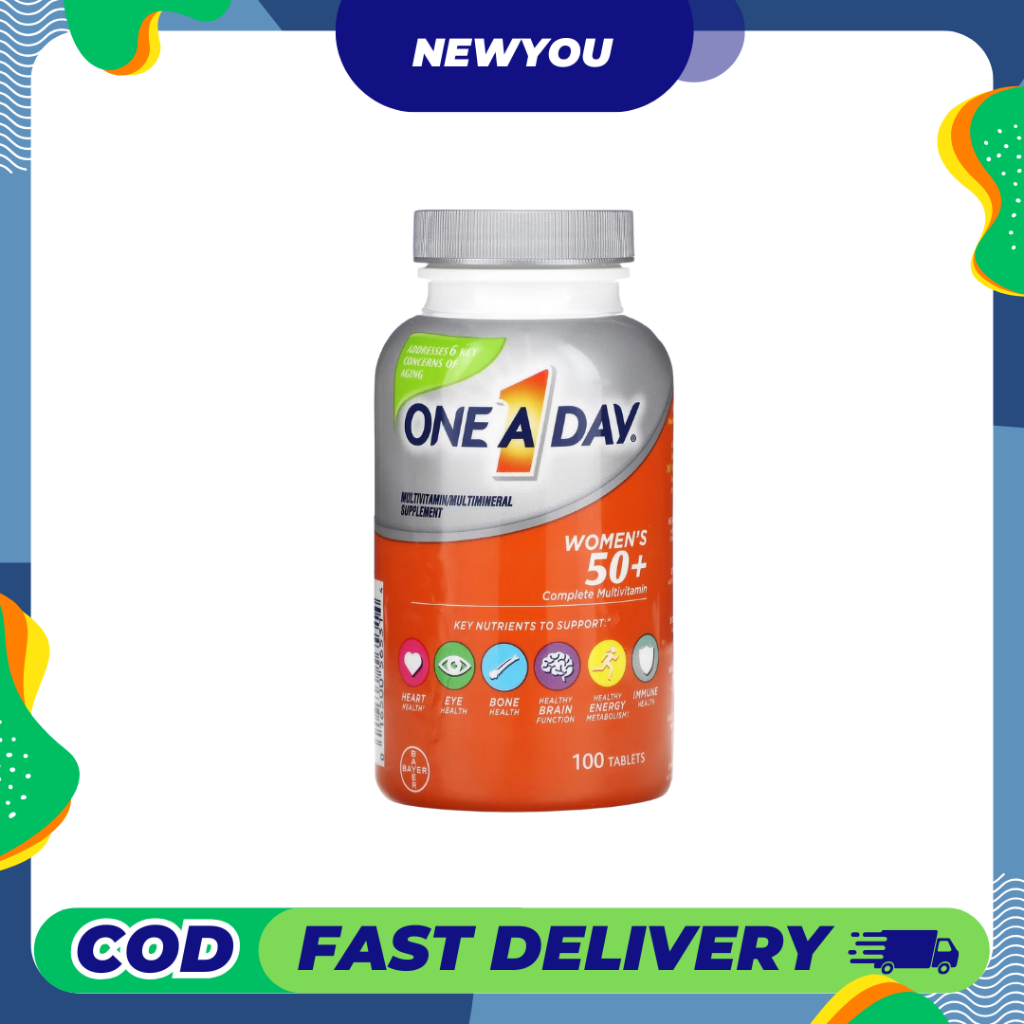 One A day Women's (สูตรสำหรับอายุวัย 50 ปีขึ้นไป) วิตามินรวมสำหรับผู้หญิง 100 Tablets