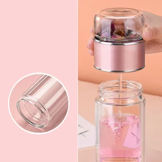 JQTG 500ml ขวดน้ำแก้วพร้อมที่กรอง,แก้วกาแฟพกพาถ้วยชาเครื่องชงกาแฟแก้วทัมเบลอแบบมีที่กรองผนังสองชั้น