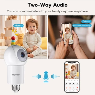 MeeGoo กล้องวงจรปิด กล้องหลอดไฟ WIFI 2.4Ghz ไร้สาย 4MP หมุนได้ 360 ° ใช้กับTuya Smart / Smart Life