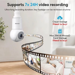 MeeGoo กล้องวงจรปิด กล้องหลอดไฟ WIFI 2.4Ghz ไร้สาย 4MP หมุนได้ 360 ° ใช้กับTuya Smart / Smart Life