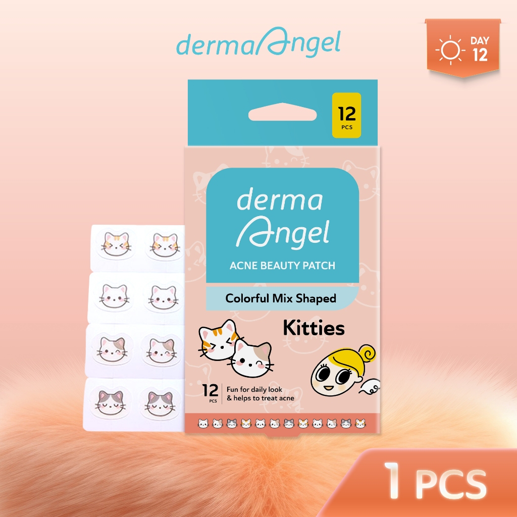 โฉมใหม่! DermaAngel KITTIE Beauty Patch Colorful Mix Shaped 12 ชิ้น 1 ชิ้น