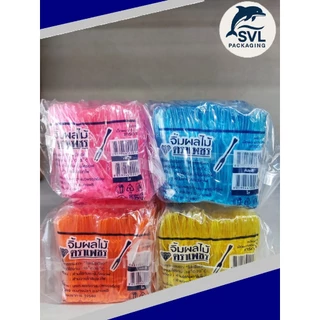 ส้อมจิ้มผลไม้ แพ็คละ100ชิ้น แบบสุ่มสี ส้อมจิ้มผลไม้พลาสติก ส้อมจิ้มขนม