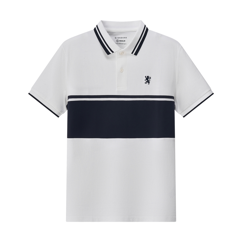 GIORDANO ເສື້ອໂປໂລຜູ້ຊາຍ Men's Regular Embroidery Polo (New Preppy) 01015342